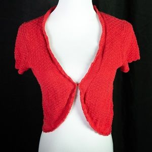 Red Short Sleeve Cardigan